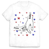 4th Of July Hands In Hands Best Mom/ Dad Ever - Personalized T-Shirt, Gift For 4th Of July - TS1206